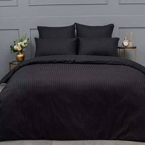 Постільна білизна сатин. Чорна. Полуторний комплект