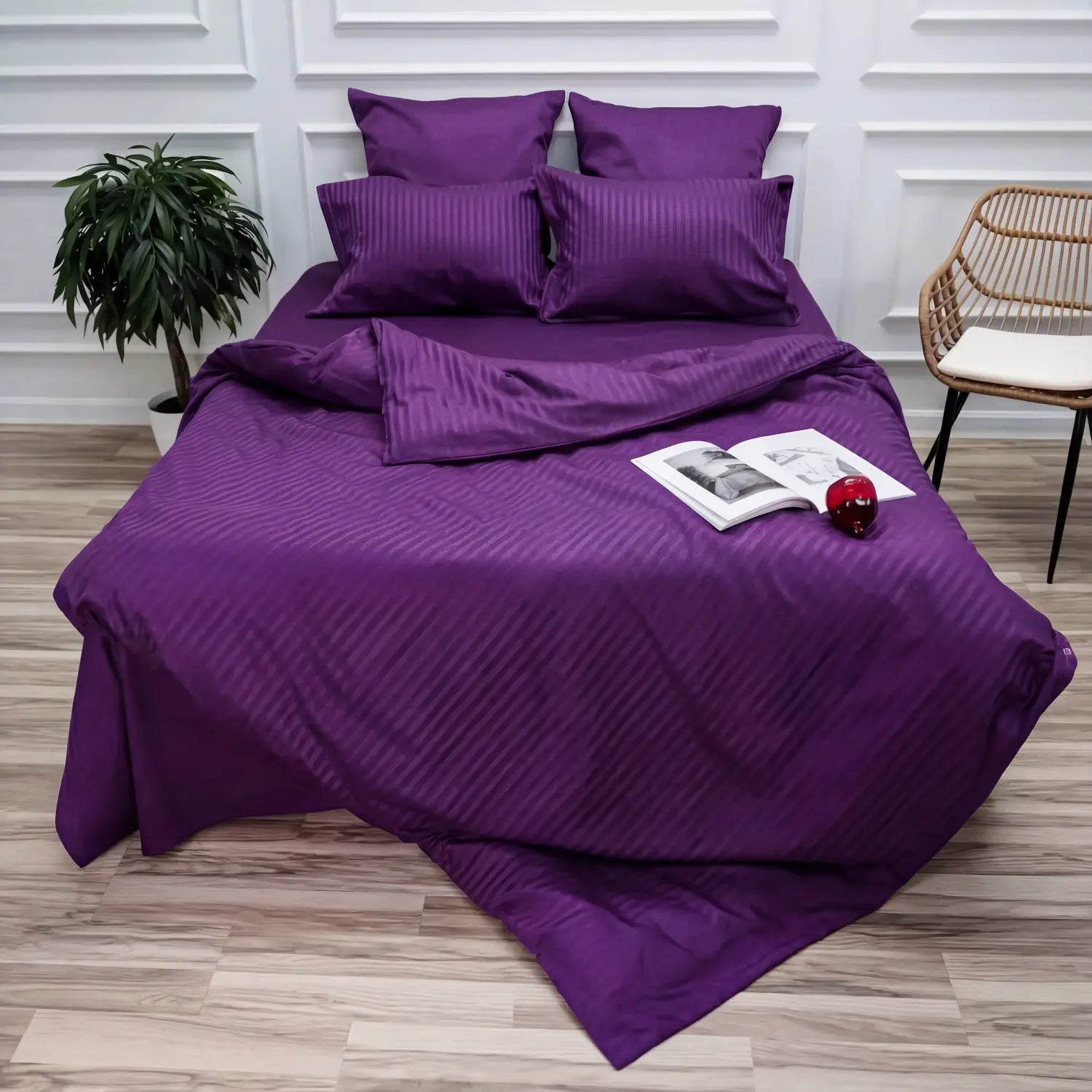 Постільна білизна сатин. Фіолет. Полуторна, двоспальна, євро, сімейна