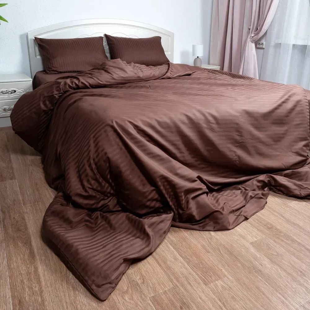 Постільна білизна сатин. Шоколад. Полуторна, двоспальна, євро, сімейна